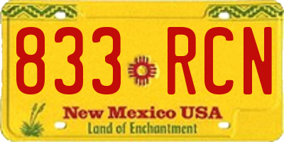 NM license plate 833RCN