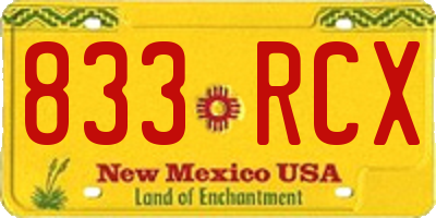 NM license plate 833RCX