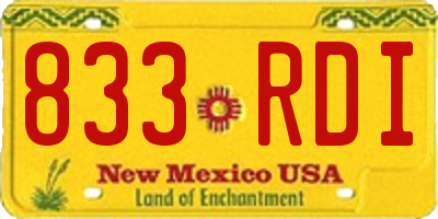 NM license plate 833RDI