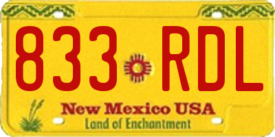 NM license plate 833RDL