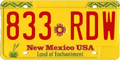 NM license plate 833RDW