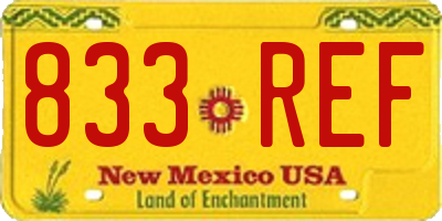 NM license plate 833REF