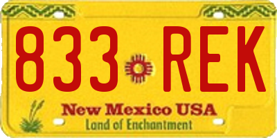 NM license plate 833REK