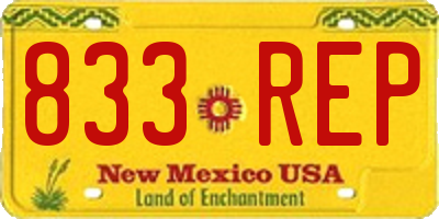 NM license plate 833REP