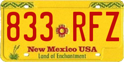NM license plate 833RFZ