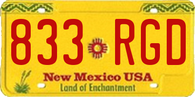 NM license plate 833RGD