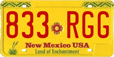 NM license plate 833RGG