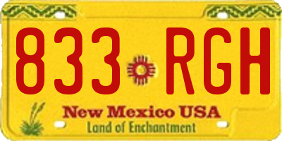NM license plate 833RGH