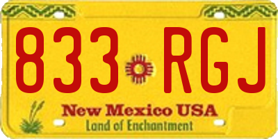NM license plate 833RGJ