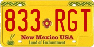 NM license plate 833RGT