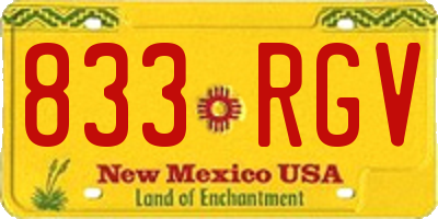 NM license plate 833RGV