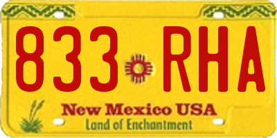 NM license plate 833RHA
