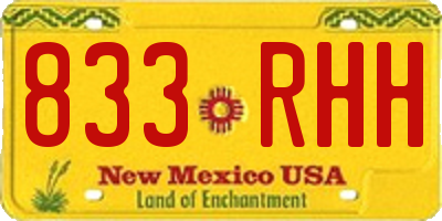 NM license plate 833RHH