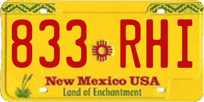 NM license plate 833RHI