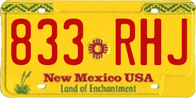 NM license plate 833RHJ