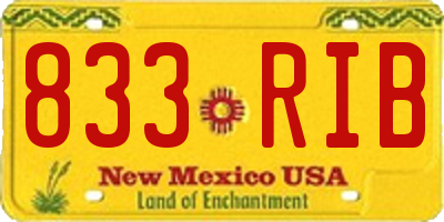 NM license plate 833RIB