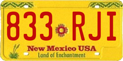 NM license plate 833RJI