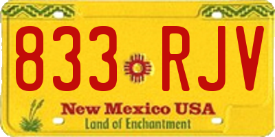 NM license plate 833RJV