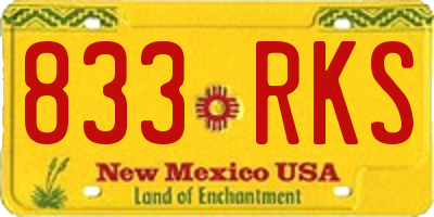 NM license plate 833RKS