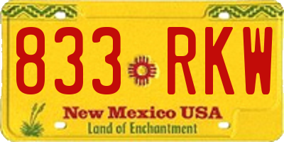 NM license plate 833RKW