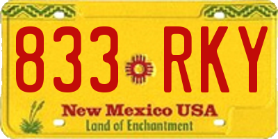 NM license plate 833RKY