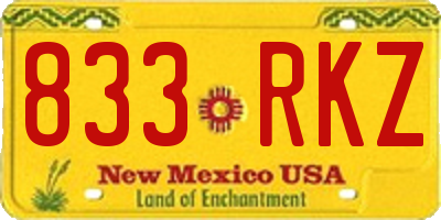 NM license plate 833RKZ