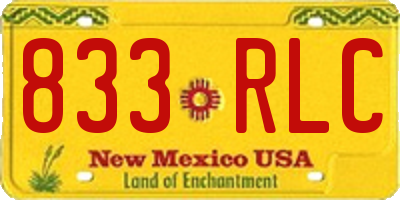 NM license plate 833RLC