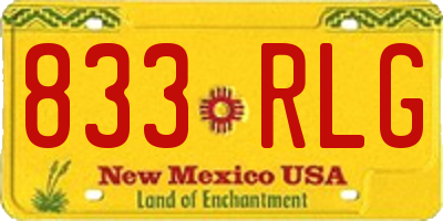 NM license plate 833RLG