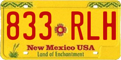 NM license plate 833RLH