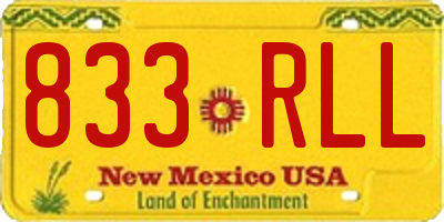 NM license plate 833RLL