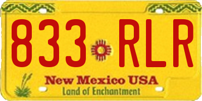 NM license plate 833RLR