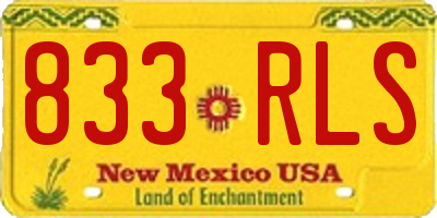 NM license plate 833RLS