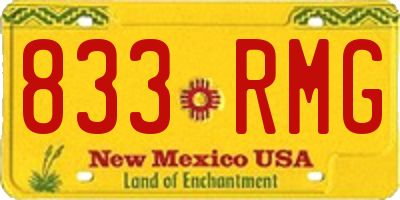 NM license plate 833RMG