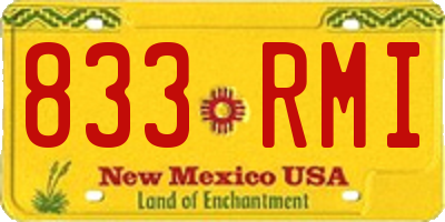 NM license plate 833RMI