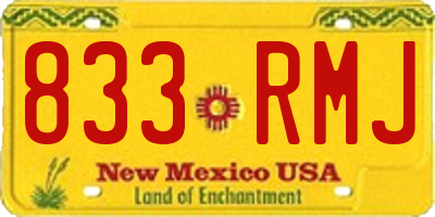 NM license plate 833RMJ