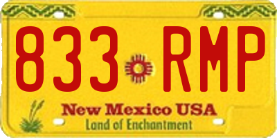 NM license plate 833RMP
