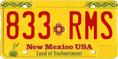 NM license plate 833RMS