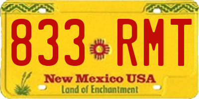 NM license plate 833RMT
