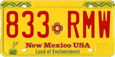 NM license plate 833RMW