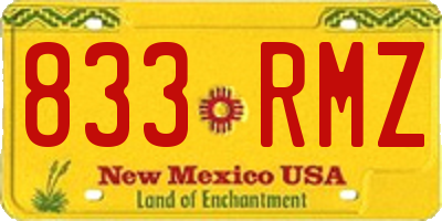 NM license plate 833RMZ