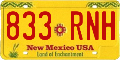 NM license plate 833RNH