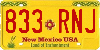 NM license plate 833RNJ