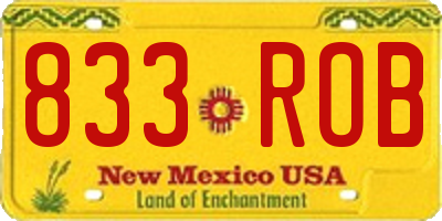 NM license plate 833ROB