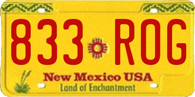 NM license plate 833ROG