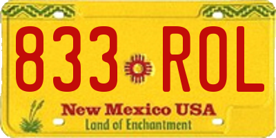 NM license plate 833ROL