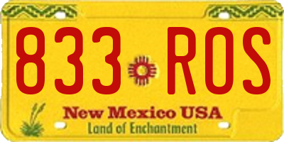 NM license plate 833ROS