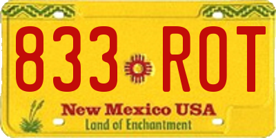 NM license plate 833ROT
