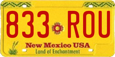 NM license plate 833ROU