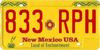 NM license plate 833RPH