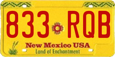 NM license plate 833RQB